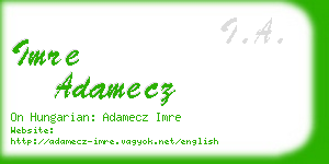 imre adamecz business card